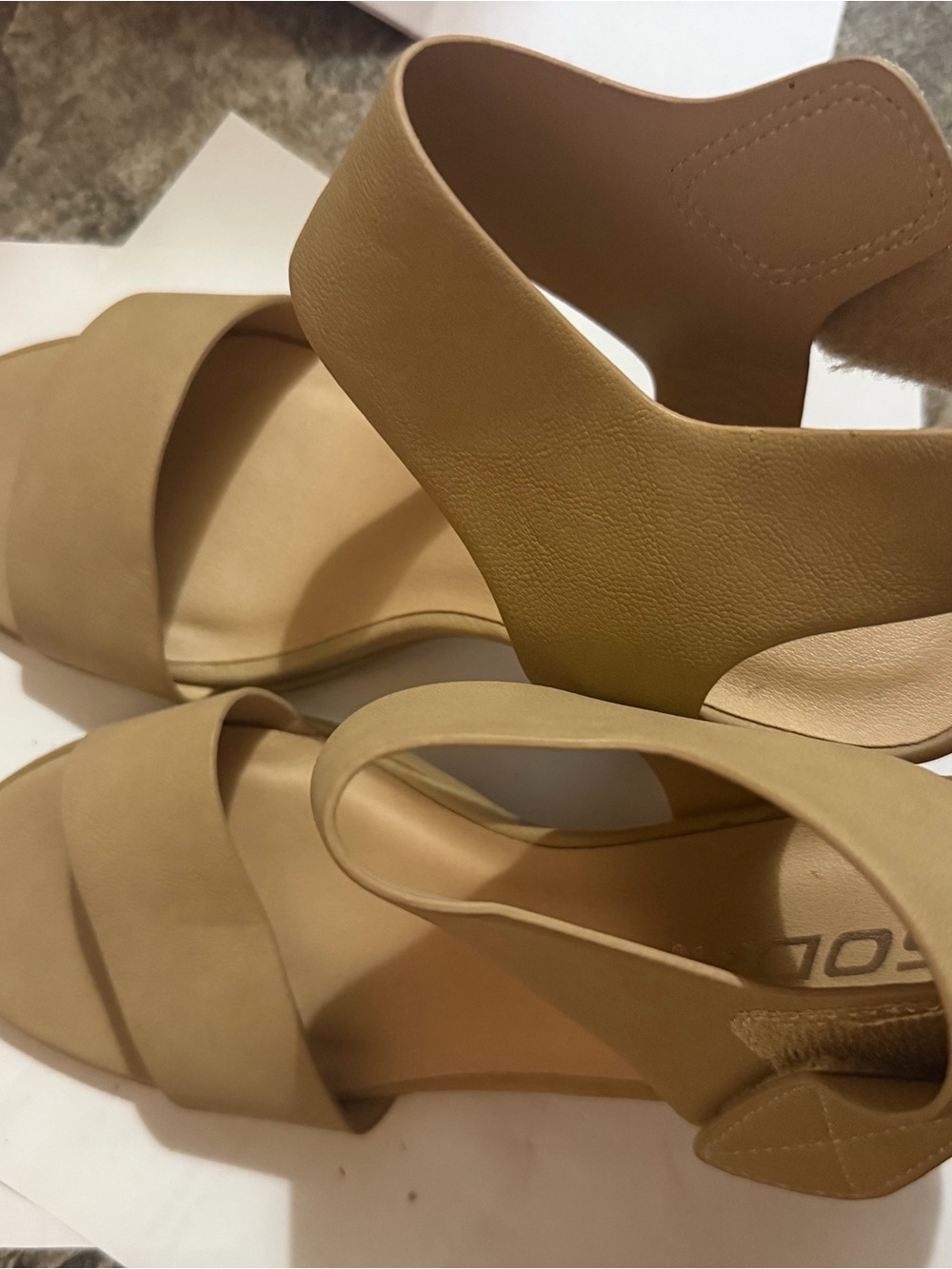 Soda Women's Nude/Tan Ankle Strap Heels
